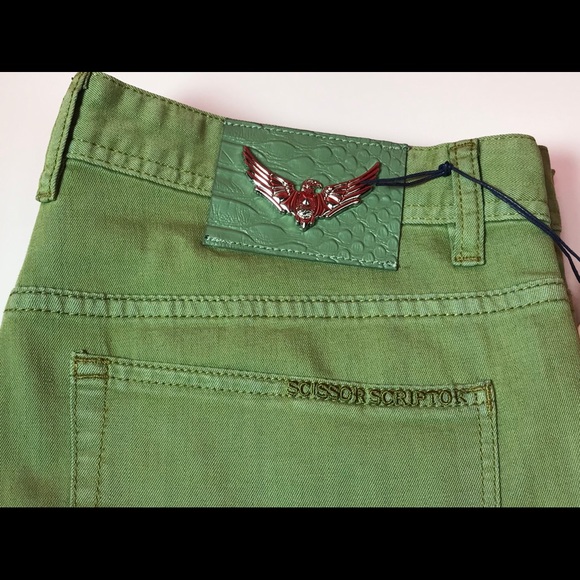 Scissor Scriptor Jeans Lime Green Unique Size 34 - Picture 5 of 8